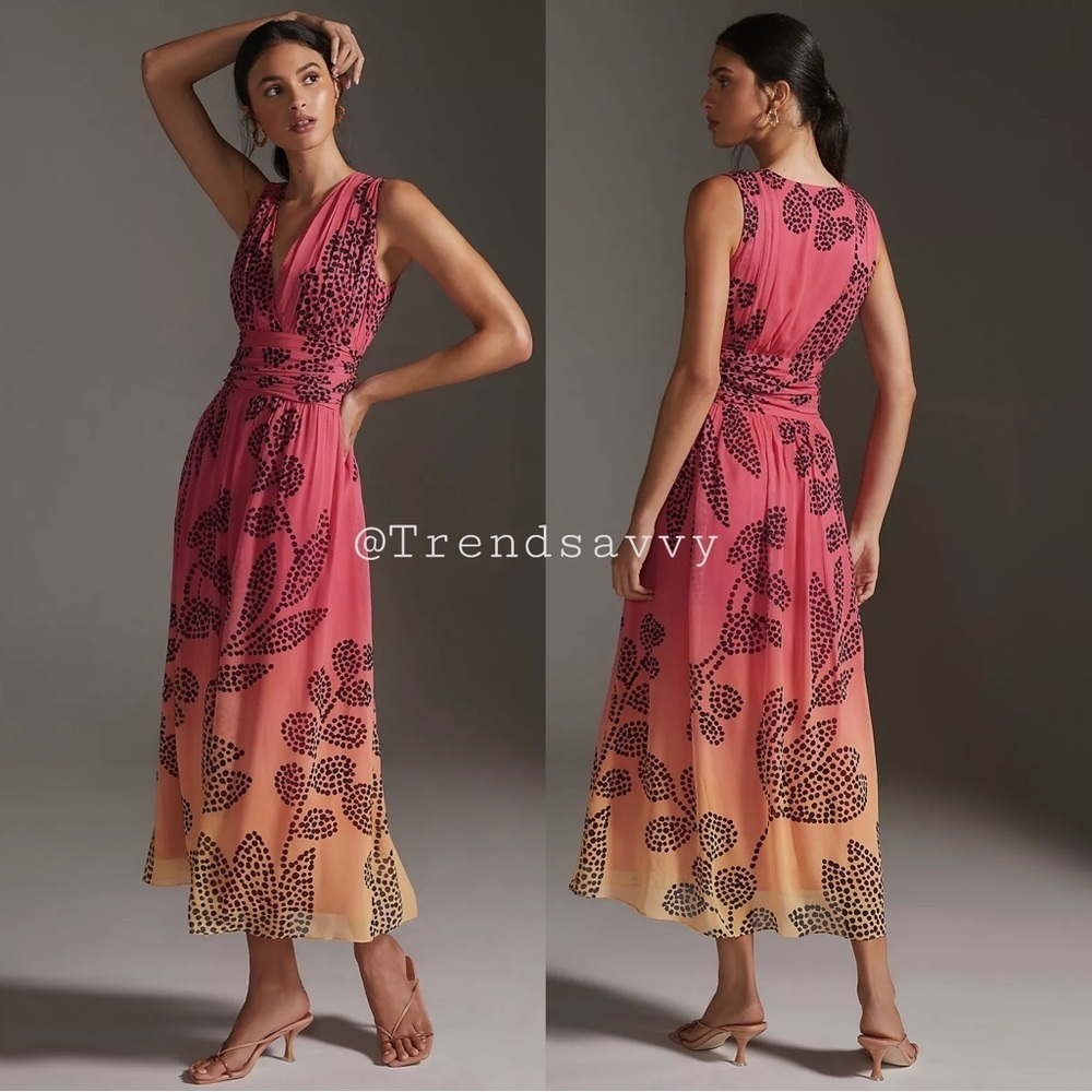 Anthropologie Verb Pallavi Singhee Ombre Maxi Dress Pink Size XS NWT Boho